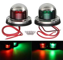 Par Luz Navegação Bombordo Boreste Inox 12v LED Sobrepor