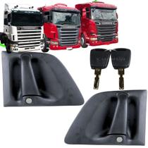 Par Maçaneta Externa da Porta para Scania 124 / PGR / S5 - 1998 a 2018 - 2 Chaves Mesmo Segredo (1488409 + 1488410)