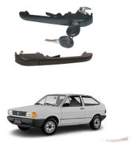 Par Maçaneta Externa Friso Preto com Chave Compatível Gol Parati G1 80 A 86