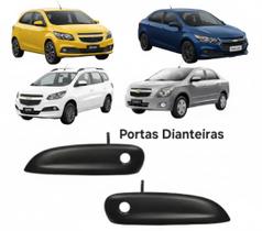 Par Maçanetas Externa Dianteiras Onix Cobalt Spin Prisma 2012 a 2018 Preta