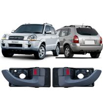 Par Maçanetas Internas Puxador Portas Dianteiras Traseiras Cinza Escuro Tucson 2005 2006 2007 2008 2009 2010 2011 2012 2