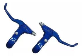 Par Manete Maçaneta Bike Freio V- Brake Alumínio Azul Par Manete Maçaneta Bike Freio V- Brake Alumínio Azul