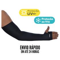 Par Manguito Proteção Solar UV50 Com Dedo Manga Ciclismo