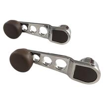 Par Manivela Regul Vidro Esportiva Cromada e Marrom Fusca