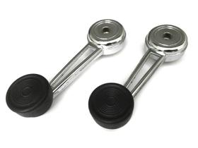 Par Manivelas Cromadas Reguladoras de Vidro em Metal Corcel Belina Scala Del Rey Pampa F-1000 F-4000 Maverick