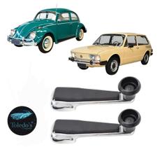 Par Manivelas do Vidro Cromada Metal Fusca / Variant