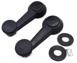 Par Manivelas Pretas do Vidro em Plástico Fusca Brasilia Variant Tl Gol Parati Saveiro Voyage Passat Marruá