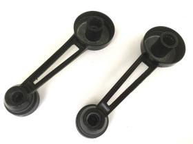 Par Manivelas Pretas Reguladoras de Vidro em Metal Corcel Belina Scala Del Rey Pampa F-1000 F-4000 Maverick