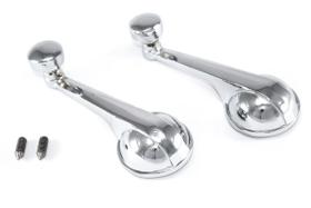 Par Manivelas Reguladoras de Vidro em Metal Cromadas Portas Veraneio A10 C10 C14 C15 D10 Pickup Brasil até 1978