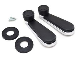 Par Manivelas Reguladoras de Vidro em Metal Cromado Gol Parati Saveiro Voyage Quadrado G1 e Bola G2