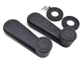 Par Manivelas Vidro Metal Preta Gol Parati Saveiro Voyage Quadrado G1 Bola G2 Fusca Gurgel BR Supermini