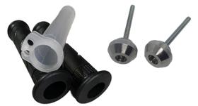 Par manopla titan 160 pop 110 peso modelo r3 cromado roldana