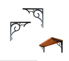 Par Mão francesa 20cm Ferro Floral suporte decor patreleira Par Mão francesa 20cm Ferro Floral suporte decor patreleira