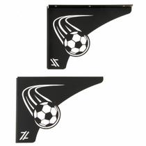 Par Mãos Francesas Pretas Decorativas 20cm Futebol Bola Rápida Aço Par Mãos Francesas Pretas Decorativas 20cm Futebol Bola Rápida Aço