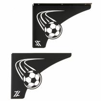 Par Mãos Francesas Pretas Decorativas 20cm Futebol Bola Rápida Aço