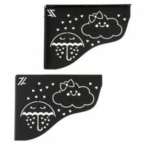 Par Mãos Francesas Pretas Decorativas Aço 20cm Chuva de Bençãos Zarg