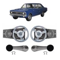Par Maquina Manivela Vidro Traseiro Preto Opala 68/85 4 Pts