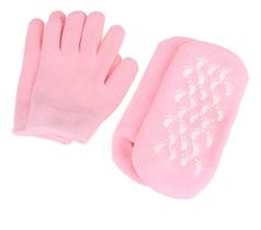 Par Meia E Luva Silicone Gel Hidratante Pés E Mãos Rosa Par Meia E Luva Silicone Gel Hidratante Pés E Mãos Rosa