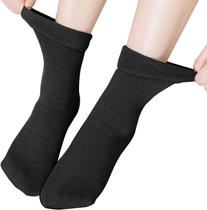 Par Meia Elástica Térmica Grossa Forrada Quentinha Adulto Felpuda Pelinho
