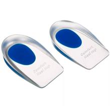Par Meia Palmilha Silicone Gel Ortopédicaa Calcanhar Anti impacto Aumenta Altura Conforto