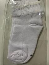 Par Meias Infantil Renda Branca Com Lacinho Tamanho 25 A 28