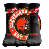 Par Meias NFL Cleveland Browns Socks Cano Longo Sublimada