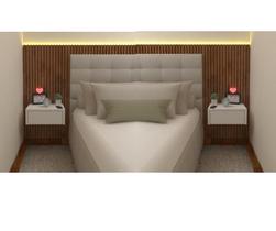 PAR MESA CABECEIRA MDF 30cm COM GAVETA TELESCÓPICA 2C1G30