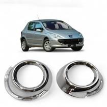 Par Moldura Farol De Milha Peugeot 307 Hatch Sedan SW 2007 2008 2009 2010 2011 2012 Cromado