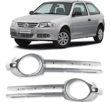 Par Moldura Farol Milha Cromado Gol Parati Saveiro