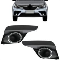 Par Moldura Grade Milha Logan Sandero 2020 2021 2022 2023 Sem Furo Cromado Par Moldura Grade Milha Logan Sandero 2020 2021 2022 2023 Sem Furo Cromado