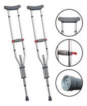 Par Muleta Axilar Ajustável Em Alumínio 130kg Hidrolight