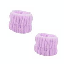 Par Munhequeira Pulso Pelucia Spa Skin Care Yoga Esporte