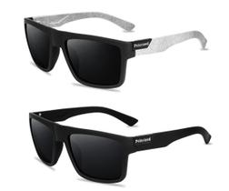 PAR Óculos De Sol Masculino Quadrado Polarizado BRANCO + PRETO Com Proteção UV400 PAR Óculos De Sol Masculino Quadrado Polarizado BRANCO + PRETO Com Proteção UV400