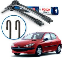 Par Palheta Limpador Parabrisa Bosch Peugeot 206 1998 1999 2000 2001 a 2009 Par Palheta Limpador Parabrisa Bosch Peugeot 206 1998 1999 2000 2001 a 2009