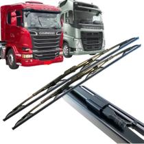 Par Palheta Limpador Parabrisa para Scania S5 (até 2019) / Volvo FH (2015...) 28" com Esguicho Completa Par Palheta Limpador Parabrisa para Scania S5 (até 2019) / Volvo FH (2015...) 28" com Esguicho Completa