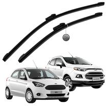 Par Palheta Limpador Parabrisa Silicone Ford Ka 2014 a 2021 Ecosport 2012 a 2017 VCLEAR 22 e 16 Polegadas Encaixe Tipo 06