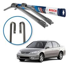 Par Palhetas Limpador Parabrisa Bosch Civic 2001 A 2006 Preto Par Palhetas Limpador Parabrisa Bosch Civic 2001 A 2006 Preto