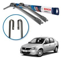 Par Palhetas Limpador Parabrisa Bosch Logan 2007 A 2013 Preto Par Palhetas Limpador Parabrisa Bosch Logan 2007 A 2013 Preto