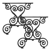 Par Pé de Mesa Churrasqueira Ferro Fundido Base Mesa 75x73cm