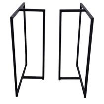 Par Pé de Mesa Ferro Industrial 76,5x60 Preto Resistente
