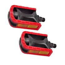 Par Pedal Vermelho Mtb Metalciclo Bicolor Export Eixo 1/2