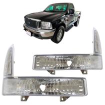 Par Pisca Seta Dianteiro F250 1999 2000 2001 2002 2003 2004 2005 Cristal Estriada Acrílico Par Pisca Seta Dianteiro F250 1999 2000 2001 2002 2003 2004 2005 Cristal Estriada Acrílico