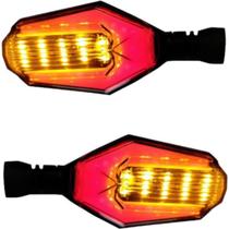 Par Pisca Seta Esportivo Universal em LED Vermelho e Amarelo