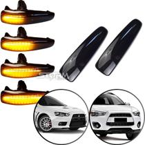 Par Pisca Seta Sequencial Led Paralama Lancer Asx Outlander Sedan Suv Sinal Repetidor Lateral lado direito e esquerdo com lente completo