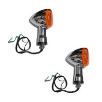 Par Pisca Universal Moto Custom Lente Laranja S/lâmpada