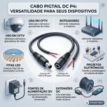 Par Plug P4 Macho Fêmea Com Fio Rabicho Extensão Alimentação Eletrônicos Fontes Monitoramento Par Plug P4 Macho Fêmea Com Fio Rabicho Extensão Alimentação Eletrônicos Fontes Monitoramento