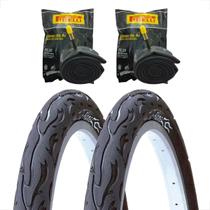 Par Pneu Bicicleta Kenda Flame Aro 26 x 2.125 Balão + 2 camaras de ar Pirelli 26 Montadinha Freeride
