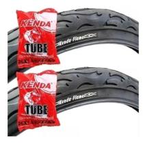 Par Pneu Bicicleta Kenda Flame Aro 26x2.125 Slick + 2 Camara