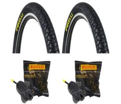 Par Pneu Bike Monark/Poti Aro 26x1.1/2x2( 50-584) Bravo Super Pirelli+02 Câmaras Pirelli Aro 26.