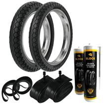 Par Pneu Cg 150 Fan 90/90-18 + 275-18 Pd29 Rinaldi + Camaras + Cintas + Selantes